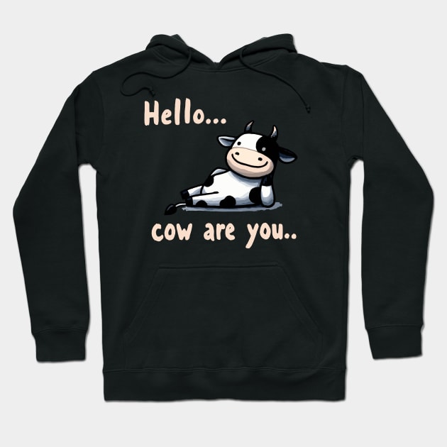 How are you Happy Cow Hoodie by DoodleDashDesigns